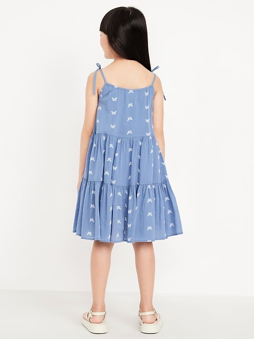 View large product image 2 of 4. Printed Sleeveless Gauze Tiered Dress for Girls