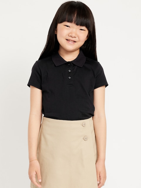 Polo d’uniforme scolaire en tricot de jersey pour fille