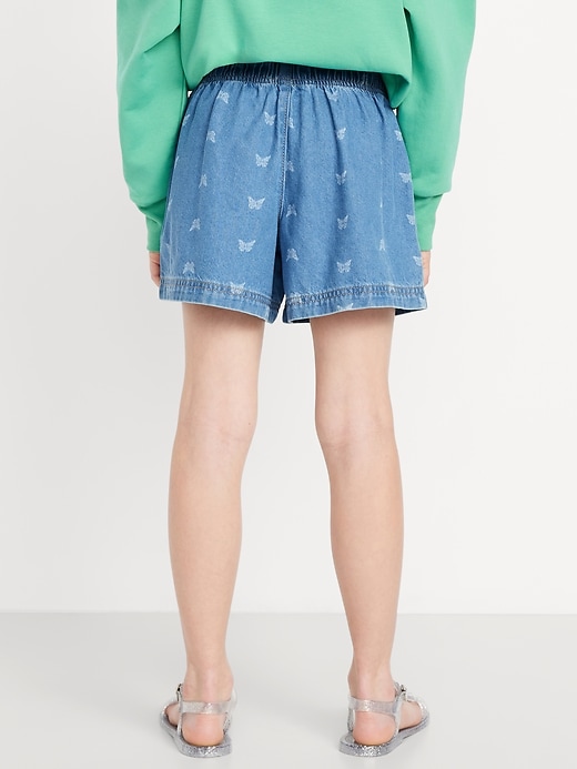 View large product image 2 of 3. Printed High-Waisted Pull-On Jean Shorts for Girls