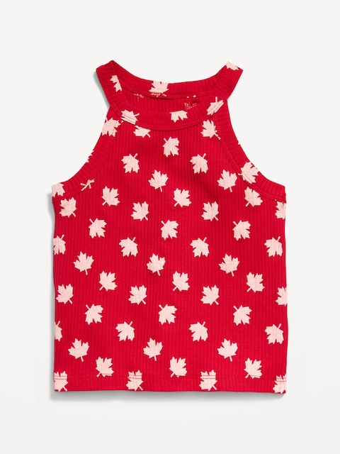 Fitted Ribbed Halter Tank Top for Toddler Girls