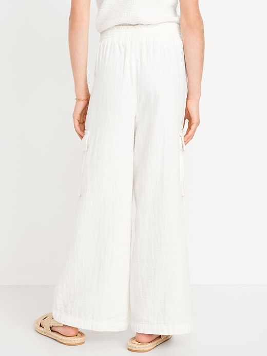 View large product image 2 of 4. Double-Weave Wide-Leg Cargo Pants for Girls