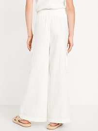 Image number 2 showing, Double-Weave Wide-Leg Cargo Pants for Girls