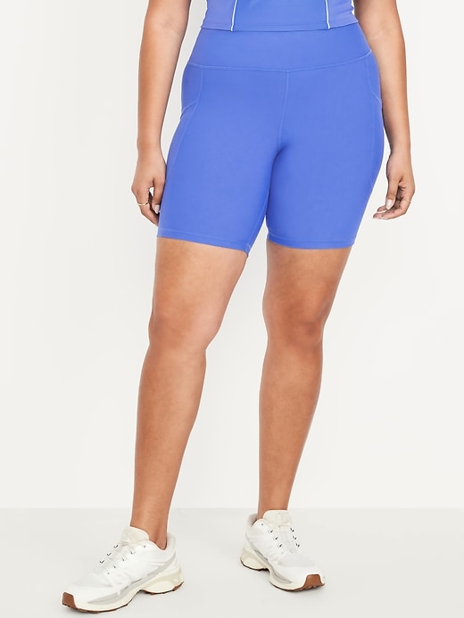Image number 6 showing, High-Waisted PowerSoft Biker Shorts -- 8-inch inseam
