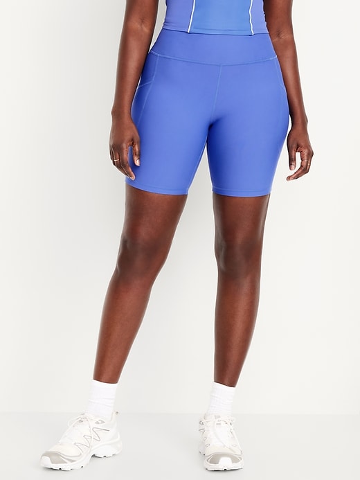 Image number 4 showing, High-Waisted PowerSoft Biker Shorts -- 8-inch inseam