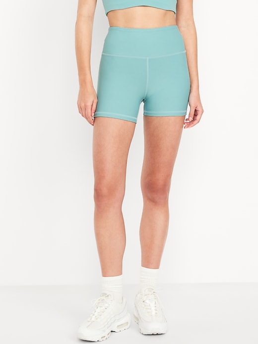Image number 1 showing, High-Waisted PowerSoft Biker Shorts -- 4-inch inseam
