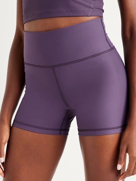 Image number 3 showing, High-Waisted PowerSoft Biker Shorts -- 4-inch inseam