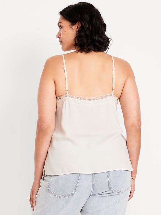 Image number 7 showing, Lace-Trim Satin Cami Top