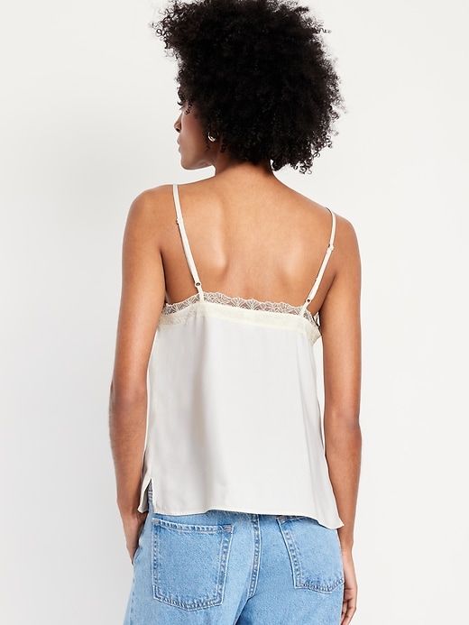 Image number 2 showing, Lace-Trim Satin Cami Top
