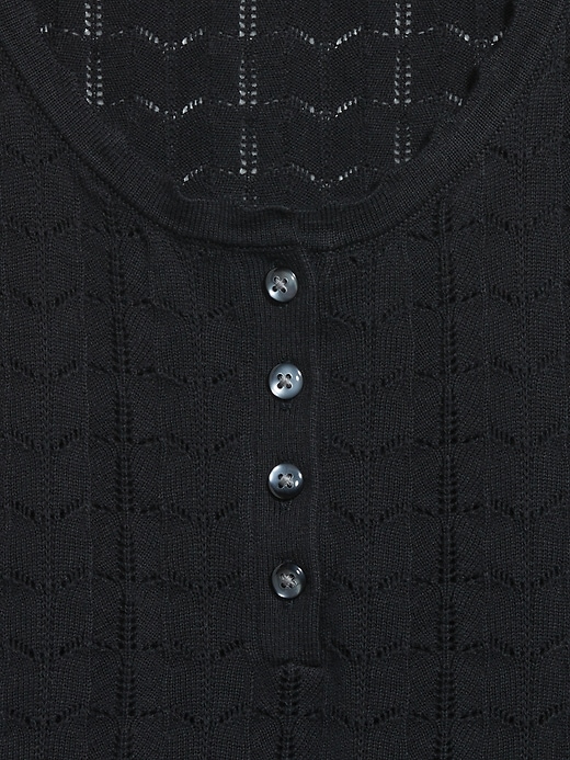 Image number 5 showing, Sleeveless Pointelle Henley Top