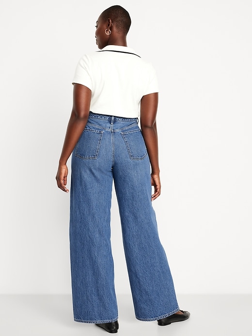 Image number 5 showing, Mid-Rise Wow Baggy Wide-Leg Jeans