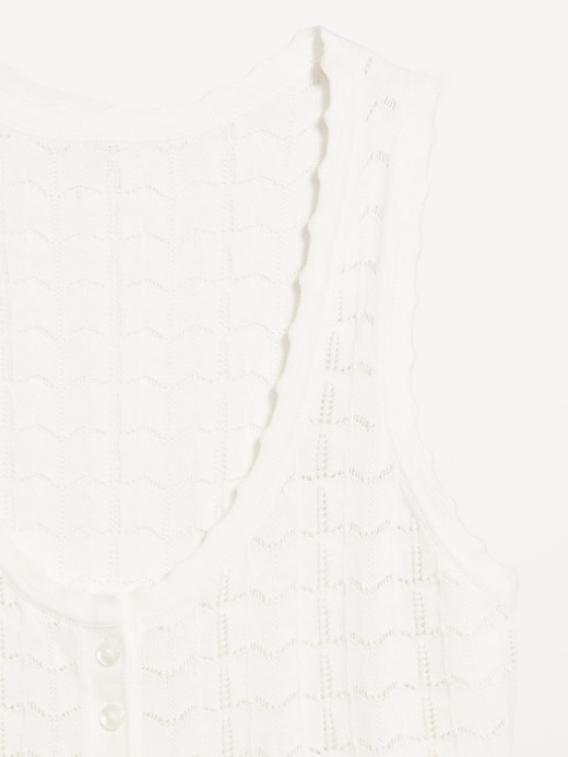 Image number 6 showing, Sleeveless Pointelle Henley Top