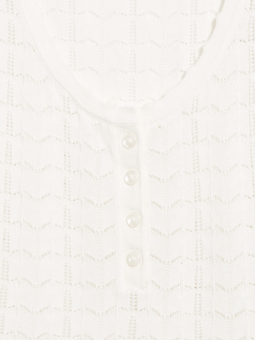 Image number 5 showing, Sleeveless Pointelle Henley Top