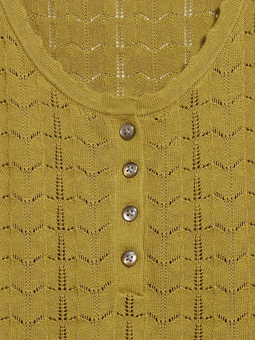 Image number 4 showing, Sleeveless Pointelle Henley Top