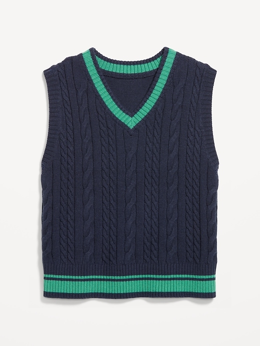 L'image numéro 4 présente Gilet en tricot torsadé