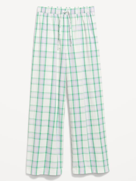 Image number 4 showing, Poplin Wide-Leg Pajama Pants