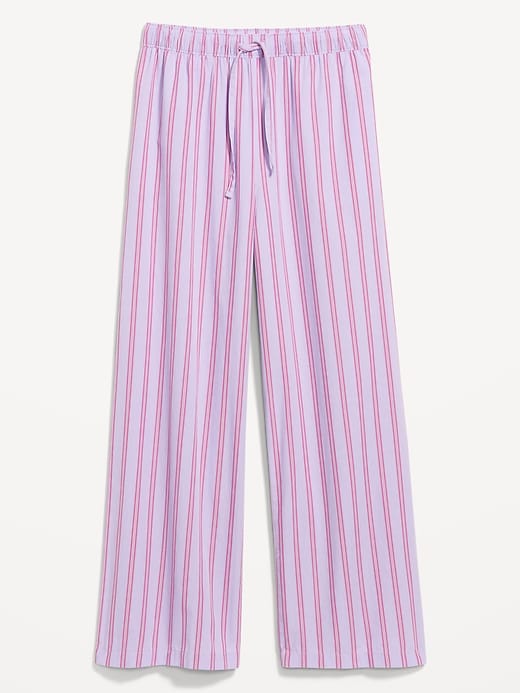 Image number 4 showing, Poplin Wide-Leg Pajama Pants