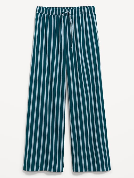 Image number 4 showing, Poplin Wide-Leg Pajama Pants