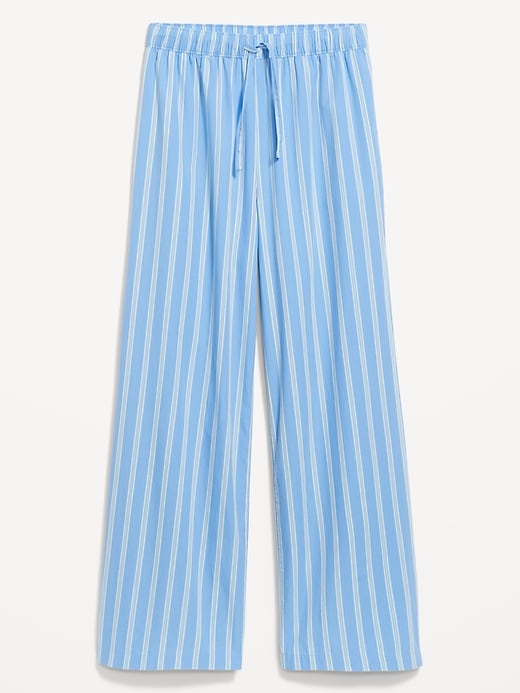 Image number 4 showing, Poplin Wide-Leg Pajama Pants
