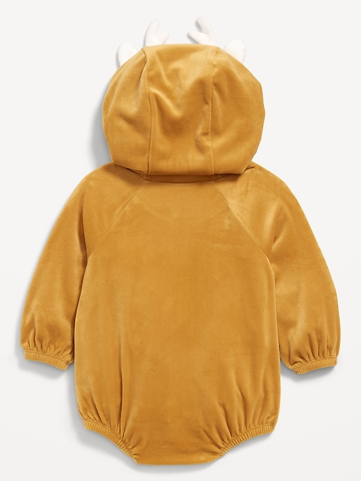 View large product image 2 of 2. Long-Sleeve Critter Velour One-Piece Romper for Baby