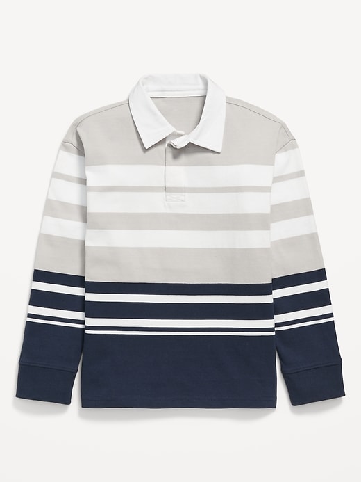 View large product image 2 of 3. Printed Long-Sleeve Polo Shirt for Boys