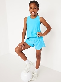 View large product image 3 of 4. High-Waisted Dolphin-Hem Run Shorts for Girls