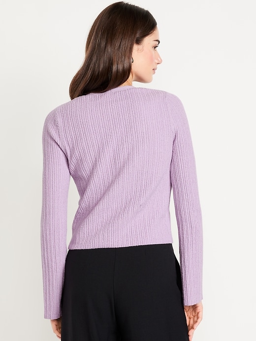 Image number 6 showing, Textured Bouclé Button-Down Sweater