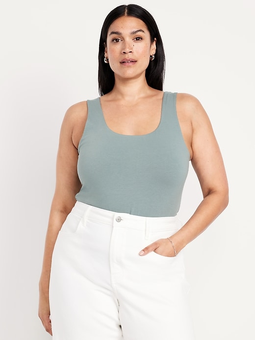 Image number 6 showing, Double-Layer Scoop-Neck Tank Top