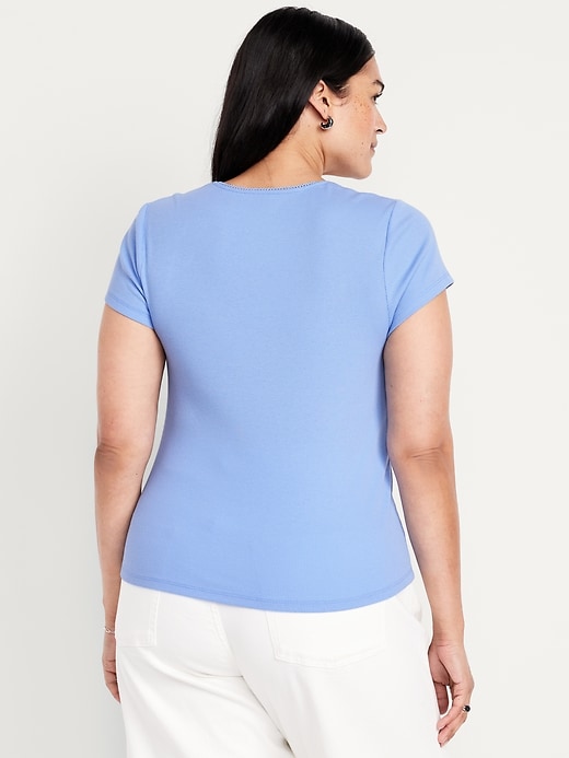Image number 7 showing, Square-Neck Ribbed T-Shirt