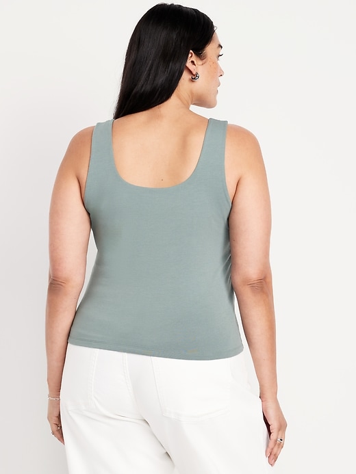 Image number 7 showing, Double-Layer Scoop-Neck Tank Top