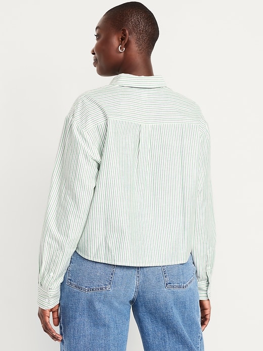 Image number 6 showing, Button-Down Oxford Crop Shirt