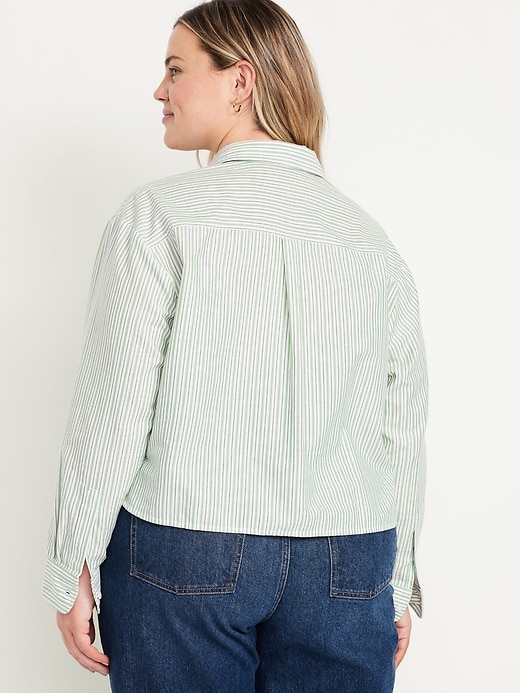 Image number 8 showing, Button-Down Oxford Crop Shirt