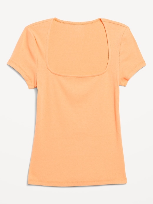 Image number 8 showing, Ribbed Square-Neck T-Shirt