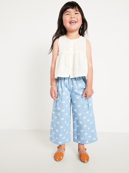 View large product image 1 of 4. Sleeveless Button-Front Top and Cargo Pants Set for Toddler Girls