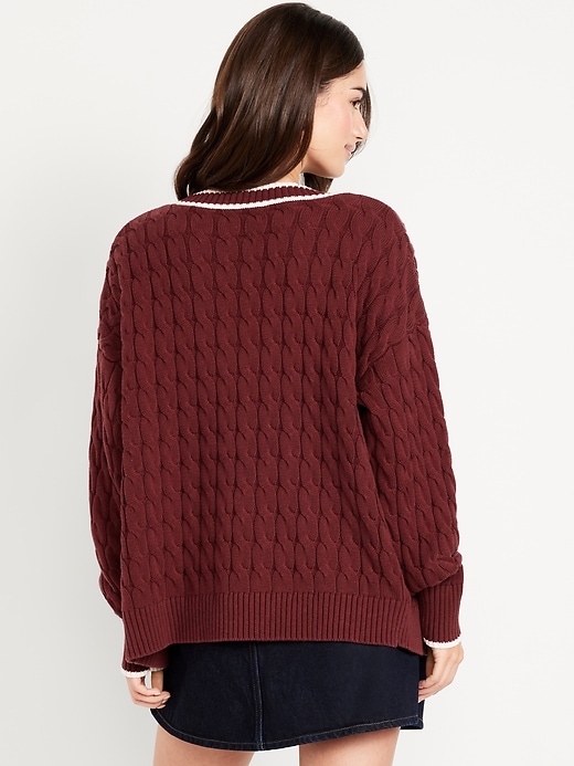 Image number 6 showing, Slouchy Cable-Knit Cardigan Sweater