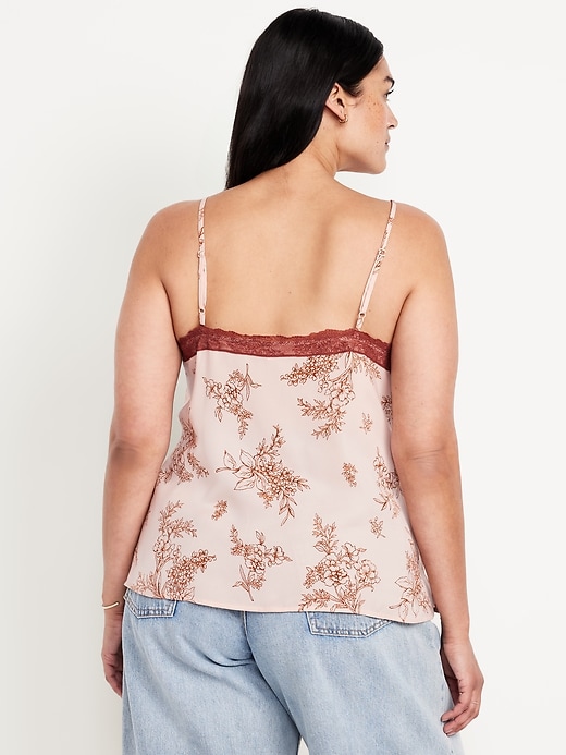 Image number 8 showing, Lace-Trim Satin Cami Top