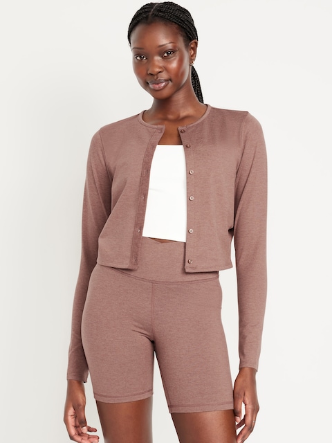 CloudComfy Cropped Cardigan - Brown