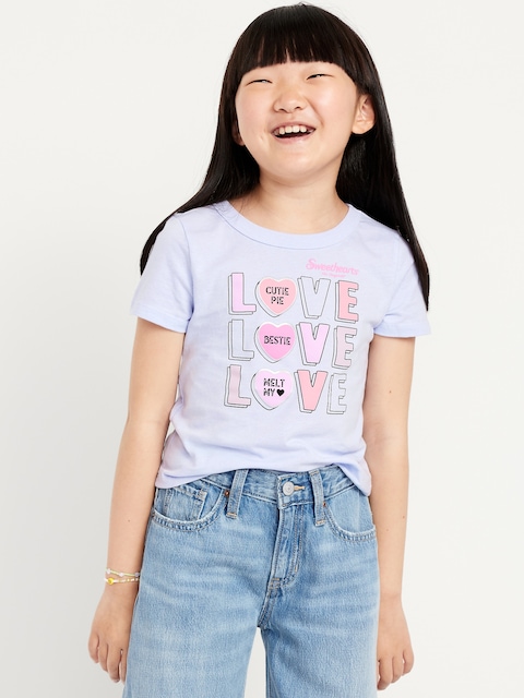 Fitted Short-Sleeve Licensed Graphic T-Shirt for Girls