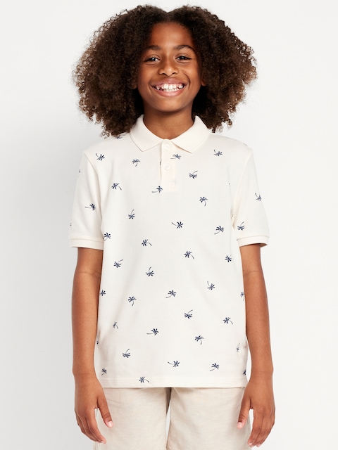 Printed Pique Polo Shirt for Boys