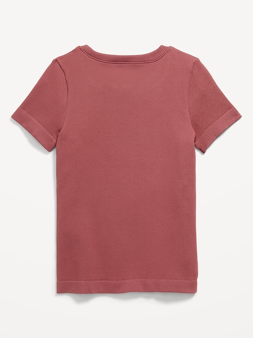 Voir une image plus grande du produit 2 de 2. Haut performance côtelé et ajusté sans coutures pour fille
