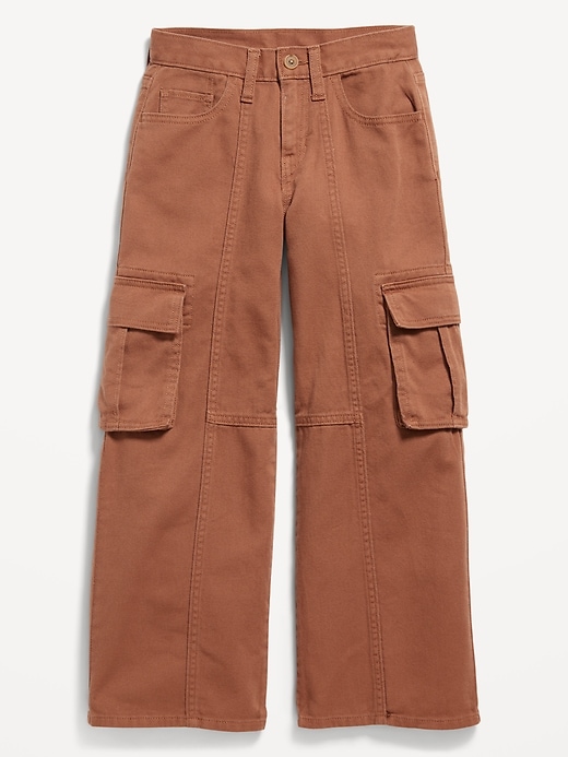 View large product image 1 of 1. Super Baggy Wide-Leg Cargo Twill Pants for Girls