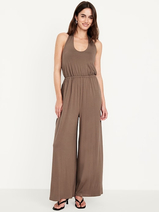 Image number 4 showing, Waist-Defined Halter Jumpsuit
