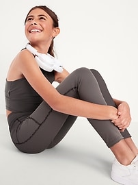 Image number 4 showing, High-Waisted PowerSoft Ribbed Performance 7/8 Leggings for Girls