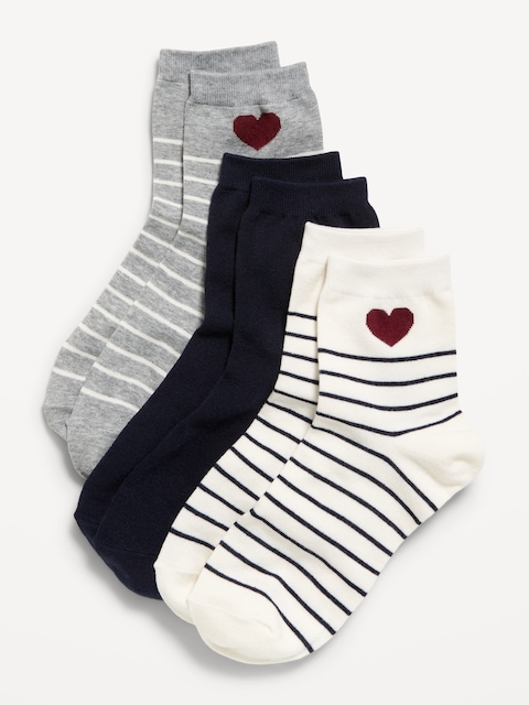 Chaussettes courtes de fantaisie (paquet de 3 paires)
