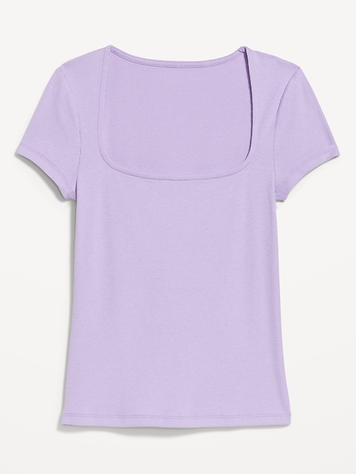 Image number 8 showing, Ribbed Square-Neck T-Shirt