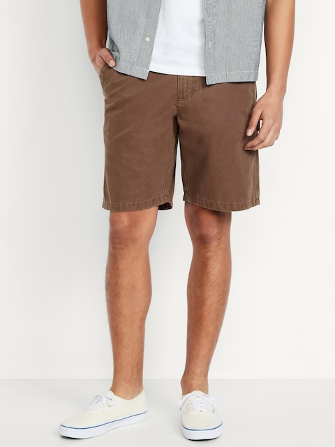 Short coupe menuisier ample en sergé, entrejambe de 23 cm