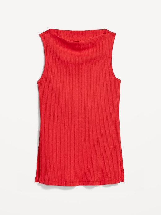 Image number 8 showing, Slit-Neck Ribbed Top