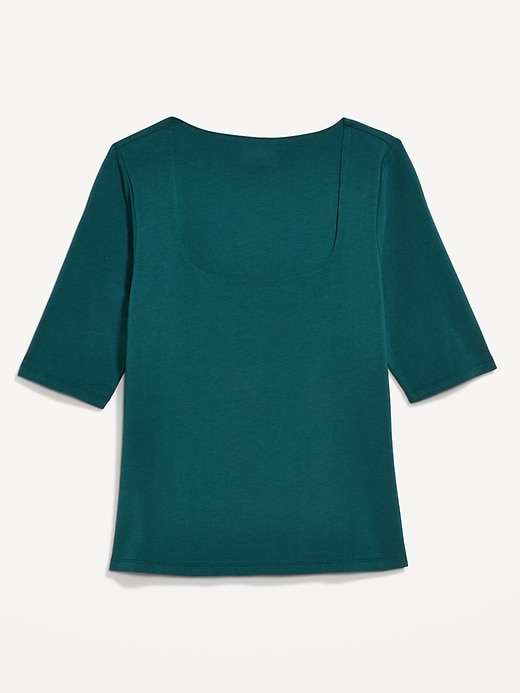 Image number 8 showing, Double-Layer Scoop-Neck T-Shirt