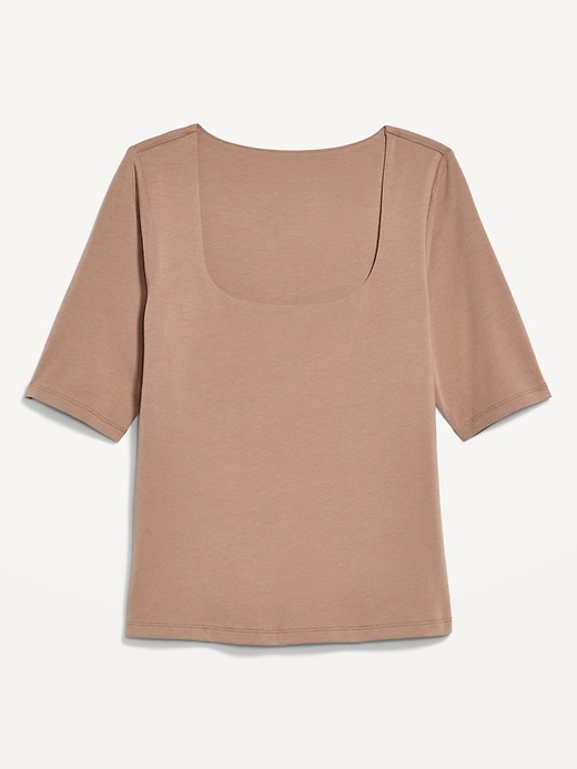 Image number 7 showing, Double-Layer Scoop-Neck T-Shirt