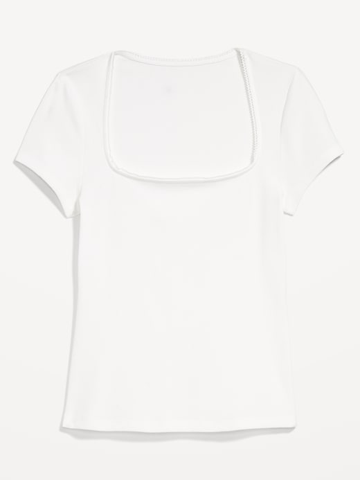 Image number 8 showing, Square-Neck Ribbed T-Shirt