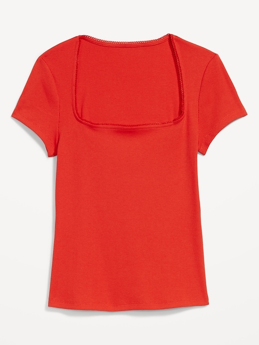 Image number 6 showing, Square-Neck Ribbed T-Shirt